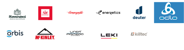 Logos der Sportmarken die angeboten werden